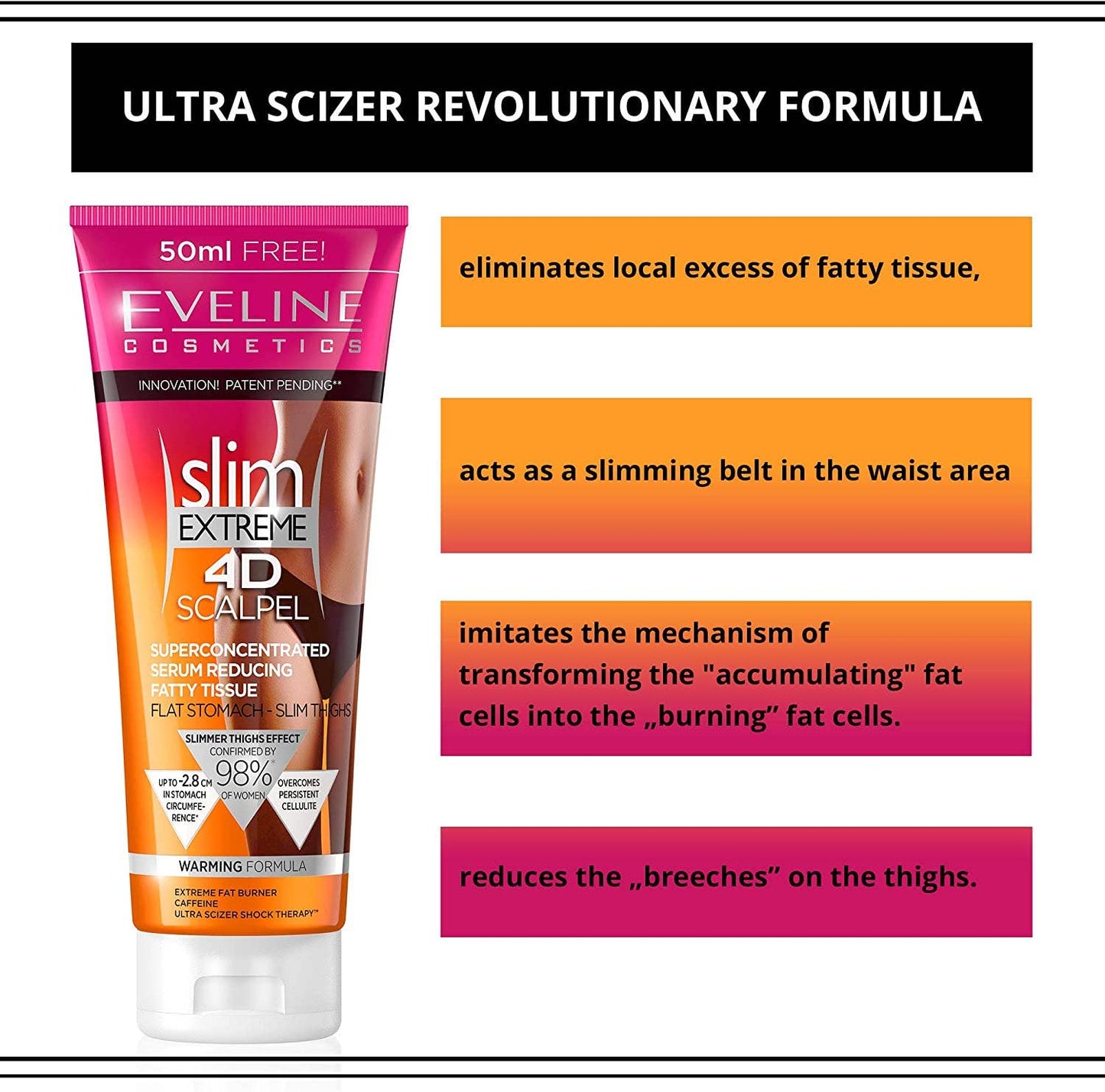 Eveline Cosmetics - Slim Extreme 4D Scalpel Super-Concentrated Serum Reducing Fa